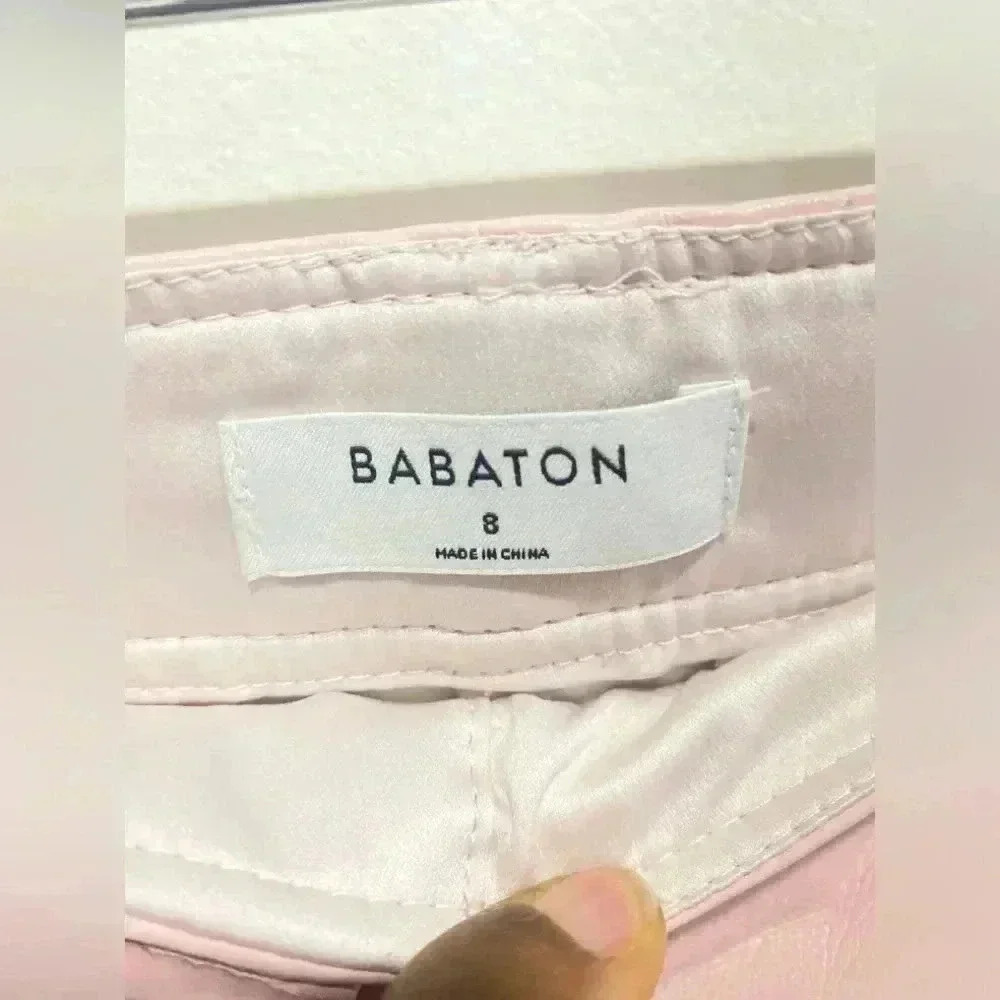 Aritzia Babaton Vegan leather  Command Pants in Poetic pink Size 8 NWOT - Picture 5 of 10